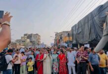 वीरगंज मेनरोडलाई”शहरी मार्ग कायमगर्न संघर्ष समितिद्वारा थाल प्रदर्शन :-